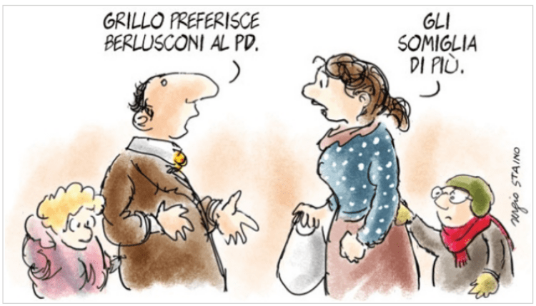Straordinaria vignetta di Staino su&nbsp;Grillo: