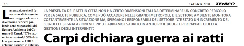 Tempo: “Carpi dichiara guerra ai&nbsp;ratti”